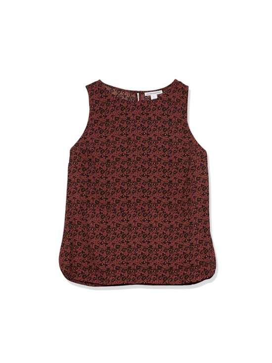 Amazon Essentials Tops - Amazon Essentials Floral Sleeveless Shell Top - Rust & Black